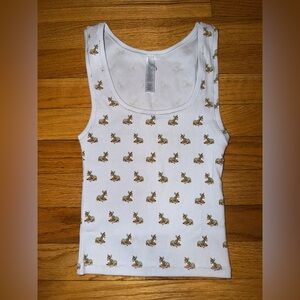 SKIMS White Tank Top with Playful Print
